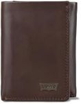 Levi's Men's RFID Ornament Logo Trifold Wallet, Brown, Brown, RFID Ornament Logo Trifold Wallet