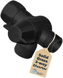 HammerHead Showers® ALL METAL 3 Way Shower Diverter Valve - Shower Arm Diverter Connects Fixed and Hand Held to Shower Arm - Shower Diverter for Dual Shower Head - Shower Splitter 2 Way - Matte Black