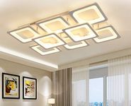 CITRA 8 Light Rectangular Modern LED Chandelier Ring Hanging Suspension Lamp - (Warm White)