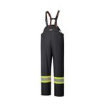 Pioneer Waterproof FR Oil & Chemical Resistant Rain Bib Pants for Men - Lightweight Work Stretch Overalls - Class 1 - Black