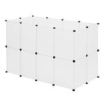 EUGAD Rabbit Run Guinea Pig Run Hamster Playpen Bunny Puppy Enclosure Exercise Fence DIY White 24 Panels (35x45cm/Panel) 145x75x95cm