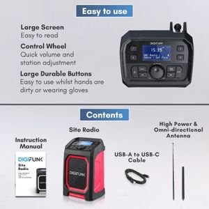 DigiFunk Work Site Radio – Portable, Red