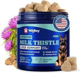 YoYoBay Milk Thistle Liver Support Chews for Dogs – Soft Chews with NAC, Curcumin, Choline & Dandelion – Supports Liver Function, Antioxidant Defense & Immune Health – Duck & Pear Flavor – 120 Count