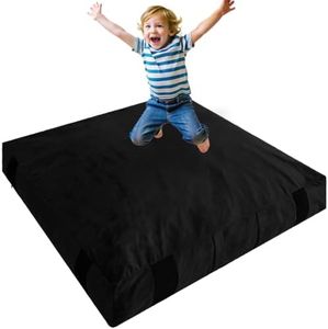 JOYWOO Crash Pad for Kids Sensory Room, Anti-Slip Sensory Crash Mat, Shredded Foam Sensory Crash Pad for Kids Gift, Soft Washable Cover, Gift for Children and Family Fun, 5 x 5 Ft, Black