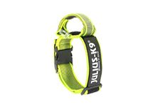 Julius-K9 Color & Gray Collar with Handle, Safety Lock and Interchangeable Patch, 50 mm (49-70 cm), Neon-Gray