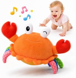 Orange Crawling Crab Baby Toy, Interactive Musical Plush Toy with Recording