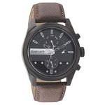 Fastrack Men All Nighters Quartz Multifunction Black Dial Leather Strap Watch for Guys-NS3165NL01