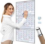 3 Month Dry Erase Calendar for Wall | 40x17 | Wall Calendar Dry Erase Monthly | 1M 17x26, 24x36, 36x48, 12M 45x55 | Dry Erase Calendar Board for Wall