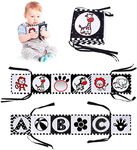 Jenilily Black and White High Contrast Soft Cloth Book for Baby Infant Mirror Tummy Time Baby Book Crib Toys for Boys Girls Newborn