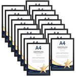 EYMPEU 18-Pack Black A4 Frames, Slim A4 Picture Frame for Displaying Certificates, Posters, Artwork on a Wall or Desktop, Elegant Design