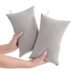 NTBAY 2 Pack Tiny Pillows, 11"x7" Microfiber Mini Pillows for Travel, Pets, Soft Machine Washable Small Pillows for Neck, Wrist, Lumbar and Knee, Light Grey