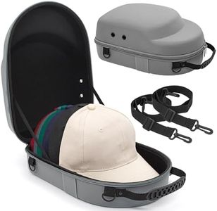 Livememory Hat Travel Case - Hard Hat Case for Baseball Caps Hat Carrier Case Rack for Travel & Home Storage - Protects up to 6 Hats - Light Grey