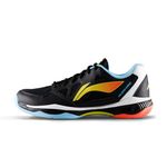 Li-Ning Halberd Strike Non Marking Badminton Shoes | All Indoor Sports | Lightweight, Breathable & Durable (Black/Standard White ; 8 UK)