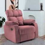 Little NAP Helios Soft Suede Fabric Single Motorized Standard Recliner | Padded 1 Seater Aaram Sofa | Relaxing Chair for Home Office Living Bed Room | 3 Year Warranty | Dusty Mauve