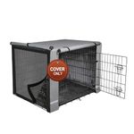 yotache Lightweight 600D Polyester Indoor/Outdoor Durable Waterproof & Windproof Double Door Pet Kennel Covers/Wire Dog Cage (Gray, Medium-36" )