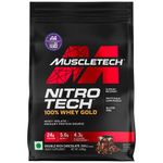 Muscletech Nitrotech 100% Whey Gold, 4kg, Double Rich Chocolate, Primary Source- Whey Protein Isolate, 24G OF PURE PROTEIN FOR ENHANCED LEAN MUSCLE, STRENGTH AND RECOVERY, Gluten Free, Vegetarian