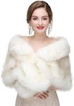 Decahome (Medium, Mpj13) - Faux Fur Shawl Wrap Stole Shrug Winter Bridal Wedding Cover Up