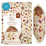 Bee's Wrap Beeswax Wraps for Food - Meadow Magic Bread Wrap - Made in USA Reusable Bread Storage Bags - Organic & Eco-Friendly Alternative to Aluminum Foil, Sourdough Bags & Plastic Wrap