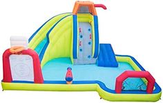 Banzai Inflatable Arcade Splash Water Park - Slide, Splash & Have a Blast! - SkeeBall Toss, Soccer & Basketball