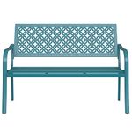 Grand patio Garden Bench, Outdoor Bench with 2-3 Seater, Rust Resistant, Stamped Pattern, Choice of Colours, Suitable for Indoor, Outdoor, Patio, Park (Blue)