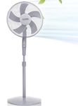 KLASS 16 Inch Standing Fan, Premium Pedestal Fans, 50W Motor, 5 Blades, Adjustable Height Stand Fan, Tilt Oscillating Fan, 3 Speed Floor Fan, Ideal Room Fan for Home, Office, Fans For Bedroom (Grey)