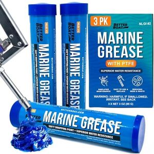 Better Boat Marine Grease Tube, 14 Oz or 3 Oz Cartridge, Waterproof High Temp Wheel Bearing Lubricant, NLGI 2, for Boat Trailer Bearings and Grease Guns
