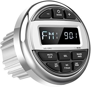 Bluetooth Marine Boat Radio Receiver: Waterproof Marine Gauge Stereo System - HD LCD Display AM FM Tuner MP3 AUX-in USB Built-in EQ
