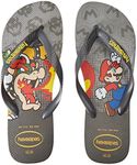 Havaianas Unisex Kid's Mario Bros Flip-Flop, Steel Grey Grey, 7 UK