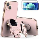 Enthowother Astronaut Phone Case, Astronaut Hidden Stand Case Cover for iPhone (Pink,for iPhone 13 pro max case)