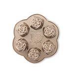 Nordic Ware Rose Bud Pan, 6 Cakelets, Toffee