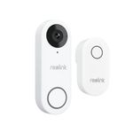 Reolink 5MP Video Doorbell Wi-Fi Camera with Chime, 3:4 Head-to-Toe View, 180°View, 5/2.4 GHz Wi-Fi, 2-Way Audio, Person/Package Detection, Waterproof, Smart Alerts, Works with Reolink NVR(Wired)