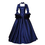Steampunk Dress Medieval Dress Women Renaissance Halloween Costumes Gothic Court Gowns Plus Size Vintage Tea Party Prom Dress Goth Princess Ball Gown 1800s Rococo Maxi Dress Blue