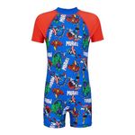 Avengers Boys Swimsuit - Hulk, Iron Man, Captain America, Thor 4-5 Yrs Blue