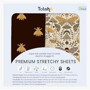 TotAha Premium Stretchy Changing Pad Cover, Buttery Soft Diaper Changing Pad Covers for Girls Boys, Super Stretchy Jersey Knit Changing Table Covers, 2 Pack