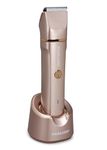 Painless Electric Bikini Trimer & Shaver For Women - Rose Gold | Rechargeable Hair Remover For Arms, Legs, Underarms And Facial Hairs | Cordless & Waterproof Design Body Hair Trimmer