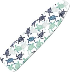 Extra Thick Ironing Board Cover and Pad, Sea Turtle 15x54 Ironing Board Cover, Resist Scorching and Staining,Elastic Edges,Nautical Coral Starfish Coastal Beach Theme Blue Pink
