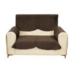 Fashion Throw FauXFur Sofa Cover, For Living Room, Sofa Slipcovers, Furniture Cover (Brown, 2 Seater + Arm Cover)