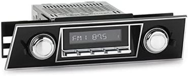 RetroSound HC-401-03-93 Hermosa Direct-Fit Radio for Classic Vehicles (Chrome Face and Buttons, Black Faceplate)