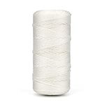 joycraft 142Yds Nylon Twine, 2mm Nylon Bank Line, Mason Line String, Weatherproof Twisted Nylon String for Gardening Work, Fishing Netting, Tying Items, Home Improvement, and Plant Climbers(White)