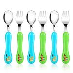 Lehoo Castle Toddler Cutlery Spoon and Forks, 6pcs Stainless Steel Dinosaurs Toddler Utensils Set, Toddler Spoons Forks Self Feeding Incudes 3 x Spoons, 3 x Forks