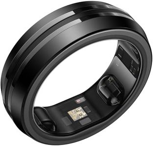 RENPHO Lynx Smart Ring-All Day Sleep & Activity Tracking, Includes Charging Case, 7-Day Battery Life, Subscription-Free App for iOS & Android, Size Before You Buy (Black, Size 10)