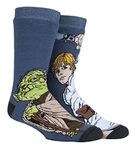 HEAT HOLDERS - Mens Star Wars Thick Novelty Warm Non Slip Thermal Slipper Socks with Grips (6-11, Luke/Yoda, numeric_6)