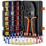 SOMELINE® Insulated Wire Terminal Crimping Tools Kit, Crimping Tool Set with 21Sizes Wire Crimps Terminal, Crimping Cable lugs Set, Butt Plugs Terminal for 0.34-6mm²(AWG 22-10) Electrical Wire