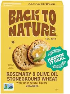Back to Nature Stoneground Wheat Crackers, Rosemary & Olive Oil - Dairy Free, Non-GMO, Made with Whole Grains & Flax Seed, Delicious & Quality Snacks,5 Ounce​