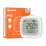 SONOFF SNZB-02WD IP65 Zigbee LCD Smart Temperature Humidity Sensor, Waterproof for Greenhouse/Bathroom, App Monitoring with Charts, Flexible Installation