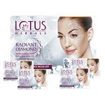 Lotus Herbals Radiant Diamond Cellular Radiance 4 In 1 Facial Kit | With Diamon Dust & Cinnamon | For All Skin Types | 4x37g