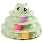 Vealind Cat Toys Interactive Fun Roller Exerciser 3 Level Tower Ball Toy Kitten Teaser Toy with Colorful Balls