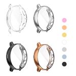 Yolovie (4 Pack) Screen Protector Case Compatible for Samsung Galaxy Watch Active 2 40mm Silicone Bumper Protective Shell Face Cover (Active2 40mm Clear/Silver/Black/Rosegold)