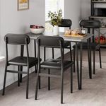 IDEALHOUSE Small Table and Chairs Set of 2, Dining Table for 2, Dinette Set for 2, Square Dinner Table Set, 3 Piece Kitchen & Dining Room Sets (Grey, Table with 4 Upholstered Chairs)