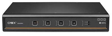 Vertiv Avocent Cybex SC900 Secure Desktop KVM Switch, Dual Head Monitor, 4 Port, Universal and DPP, USB-C, Common Access Card (CAC), NIAP Version 4.0 Certified, TAA Compliant (SC945DPH-400)